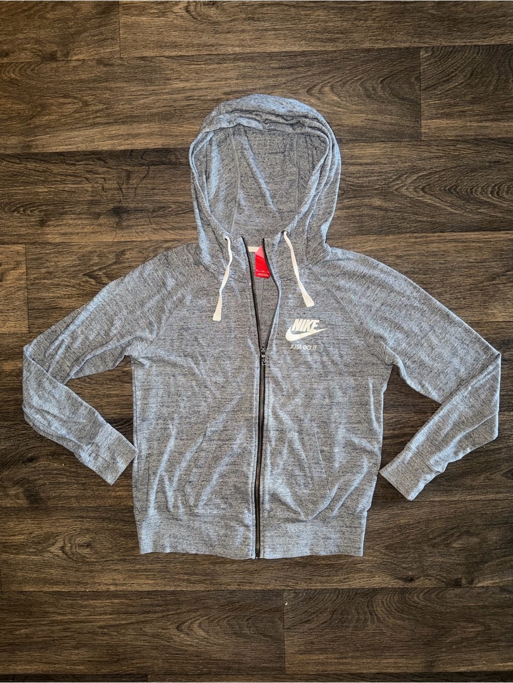 Nike Women's Heather Light Gray Zip-Up Hoodie Jacket Size Medium